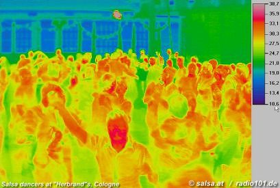 salsa dancers, thermal image