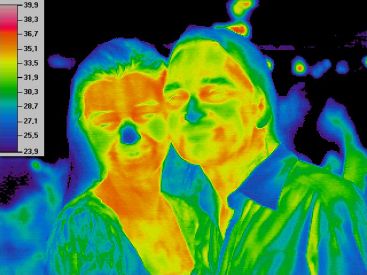 salsa dancers, thermal image