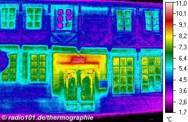 Fachwerkhuser in Minden - Gebudethermographie / Wärmebild / Thermografische Aufnahme - Wärmebildkamera: Impac IVN 770P