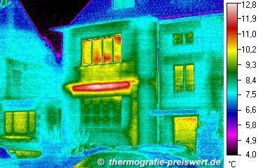 Gebudethermographie: Thermographische Aufnahme / Wärmebild: Haus