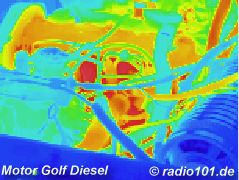Thermography: Infrared image / thermal image: heat radiation of a car engine